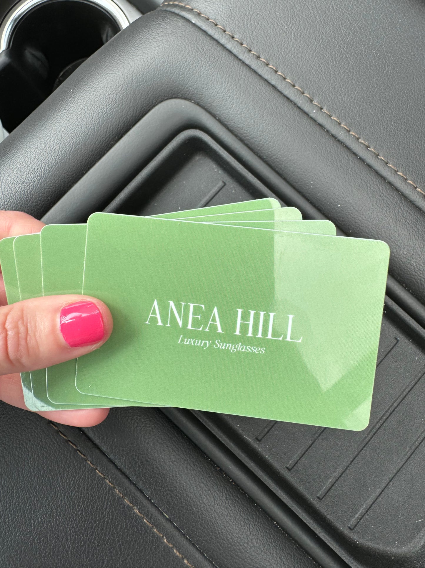 Green ANEA HILL Gift card with logo on the front