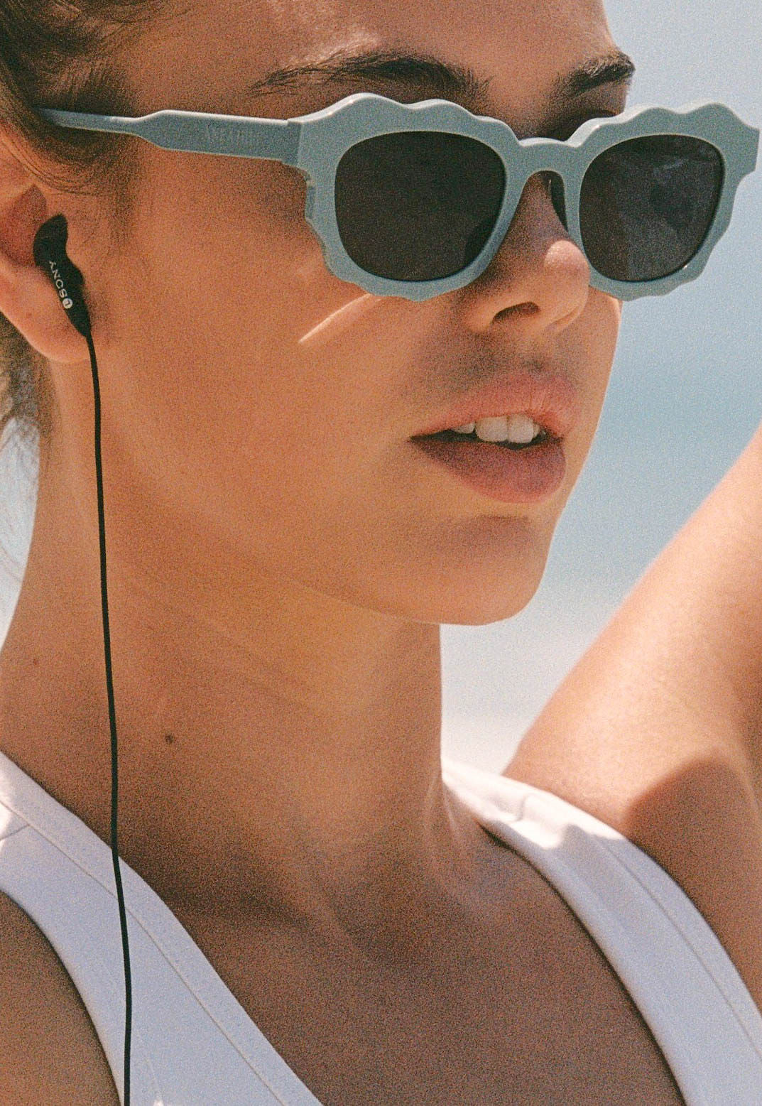 Blue scallop sunglasses by ANEA HILL 
