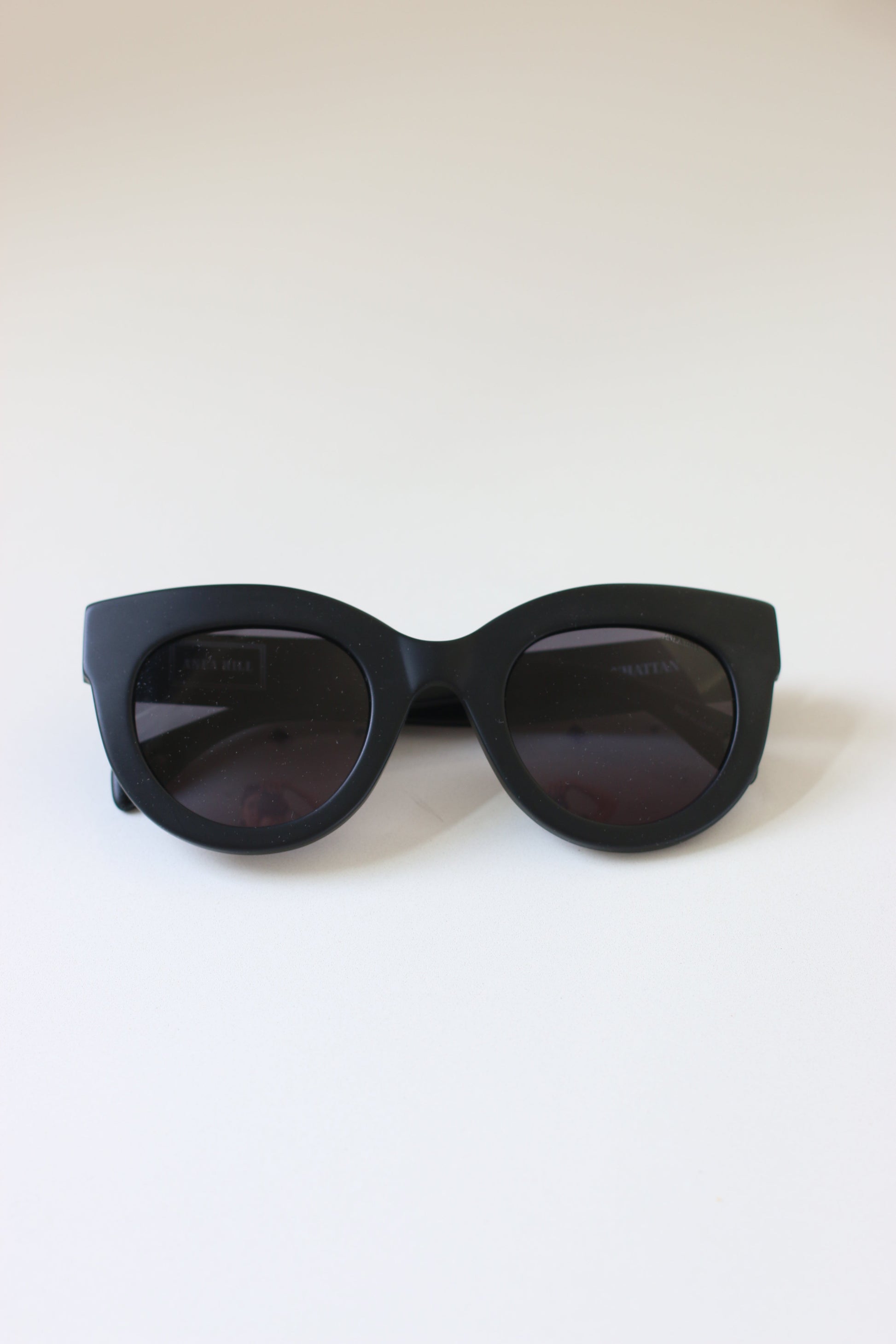 Luxury oversized sunglasses with matte black acetate frames, Anea Hill Manhattan