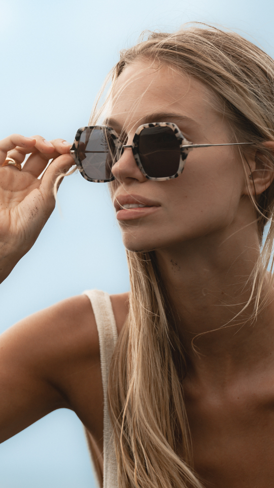 ANEA HILL First Class Sunglasses on a person - stylish and sophisticated design, perfect for smaller faces